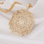 Sri Yantra Pendant: 14K Gold with sri yantra necklace sacred geometry gift amulet - View 48