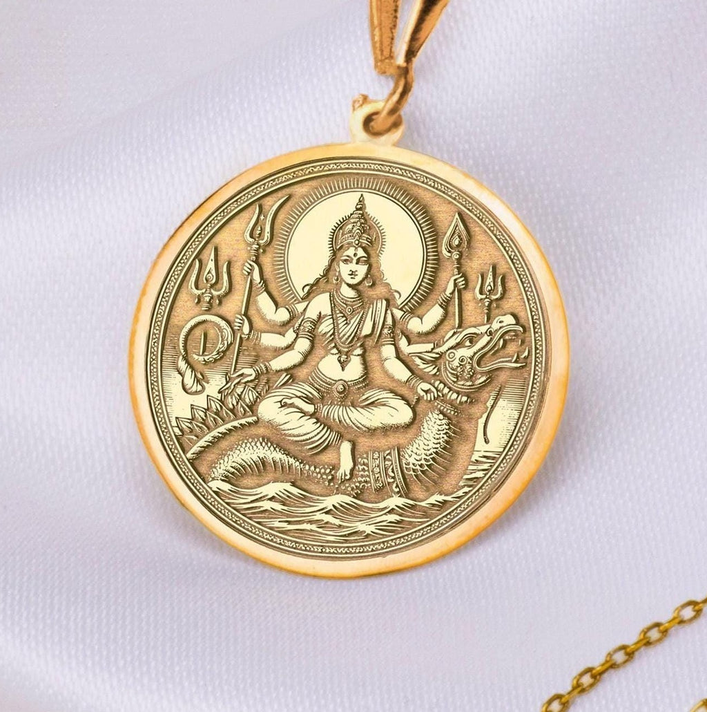 Varuna God Pendant: 14K Gold with water god vedic deity spiritual amulet talisman - View 153