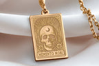 Memento Mori Necklace: 14K Gold with memento mori goth macabre talisman occult amulet - View 153