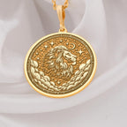 Leo Zodiac Coin Pendant: 14K Gold with lion zodiac zodiac sign astrology amulet talisman - View 48