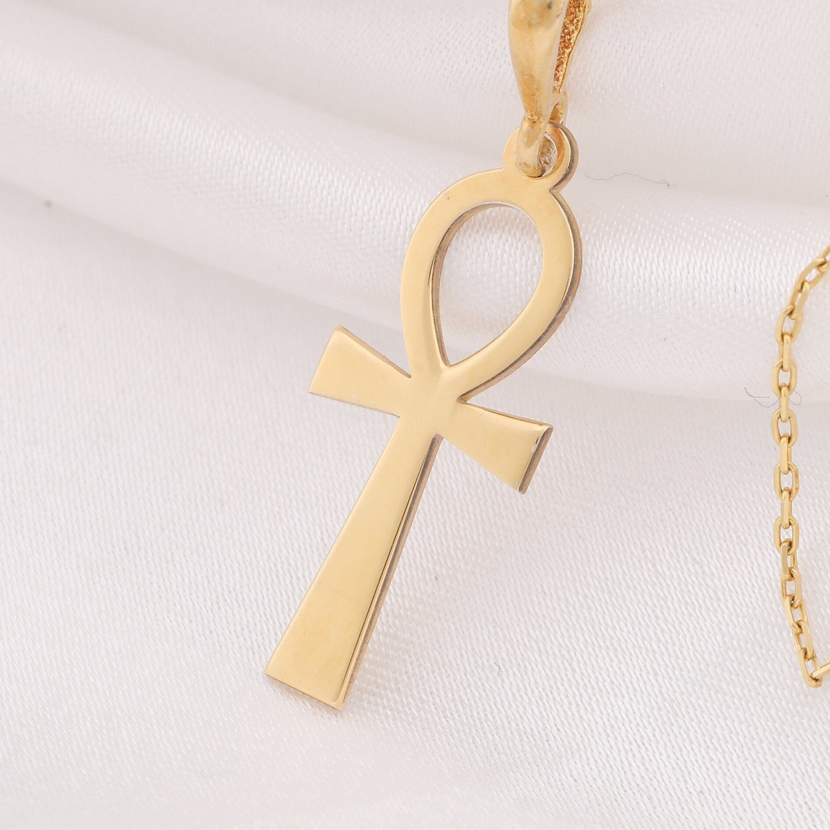 Ankh Necklace: 14K Gold with ankh necklace gold ankh talisman amulet collectible - View 48