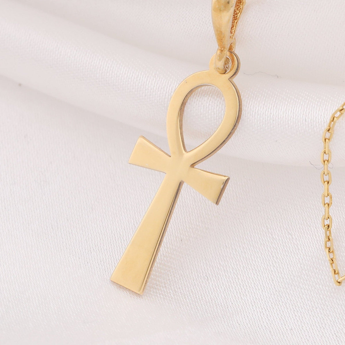 Ankh Necklace: 14K Gold with ankh necklace gold ankh talisman amulet collectible - View 48