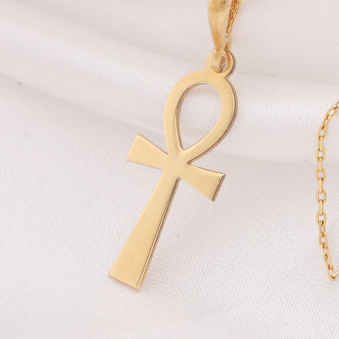 Ankh Necklace: 14K Gold with ankh necklace gold ankh talisman amulet collectible - View 48