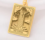 Tower Tarot Card Necklace: 14K Gold Major Arcana Pendant, Transformation Jewelry - View 48