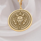 Asura Pendant: 14K Gold with gold asura hindu demon spiritual amulet talisman amulet - View 153