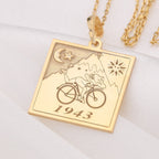 Albert Hoffmann Bicycle Ride Necklace: 14K Gold LSD Charm, Trippy Hippie Jewelry - View 48