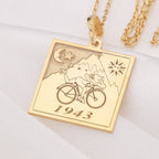 Albert Hoffmann Bicycle Ride Necklace: 14K Gold LSD Charm, Trippy Hippie Jewelry - View 48