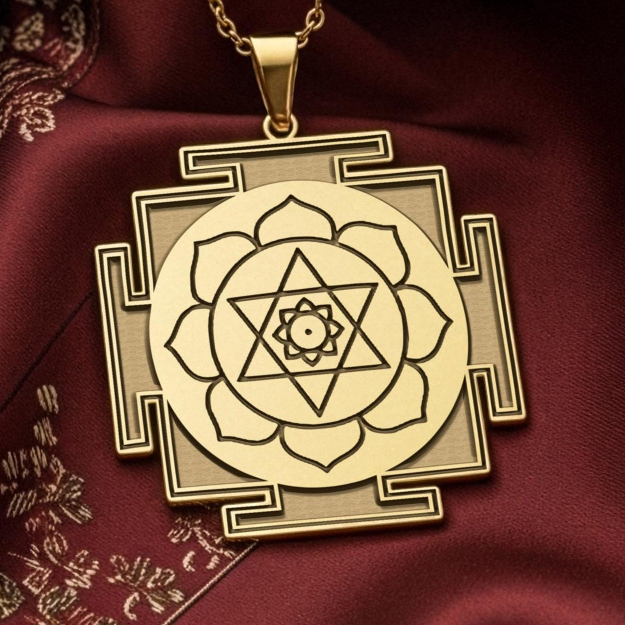 Kamala Yantra Necklace: 14K Gold with protection amulet kamala yantra amulet talisman - View 153