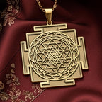 Sri Yantra Pendant: 14K Gold with sri yantra sacred geometry amulet talisman collectible - View 153
