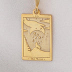 The Moon Tarot Card Necklace: 14K Gold with moon card rider waite occult arcana talisman - View 153