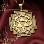 Shiva Yantra Necklace: 14K Gold with mahadev trishul amulet talisman spiritual amulet - View 48