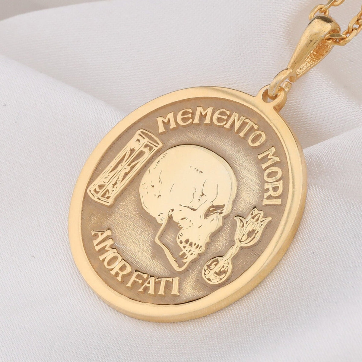 Memento Mori Necklace: with memento mori goth macabre talisman occult amulet - View 48