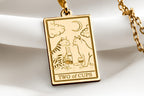 Two of Cups Necklace: 14K Gold with cups exchanged exchanged vows talisman amulet - View 48