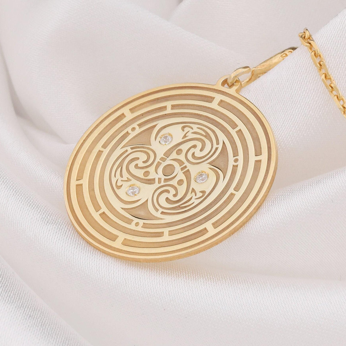 Flower of Life Pendant: 14K Gold with flower life life overlapping amulet talisman - View 48