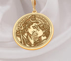 Shiva Parvati Necklace: 14K Gold with mahadev trishul amulet talisman spiritual amulet - View 48