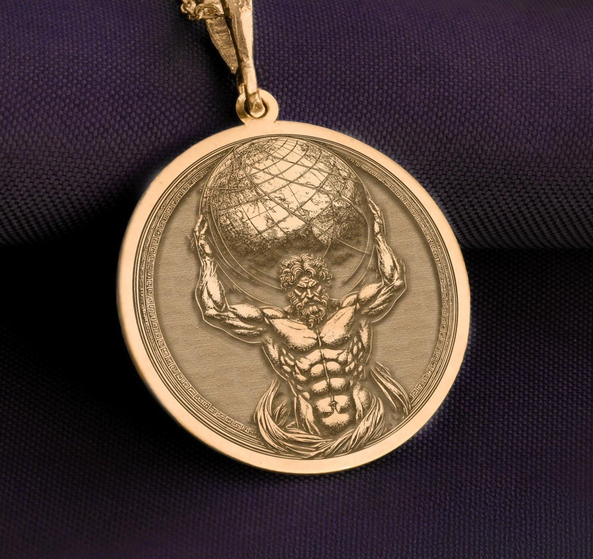 Atlas Titan Pendant: 14K Gold with atlas necklace gold atlas necklace amulet talisman - View 48