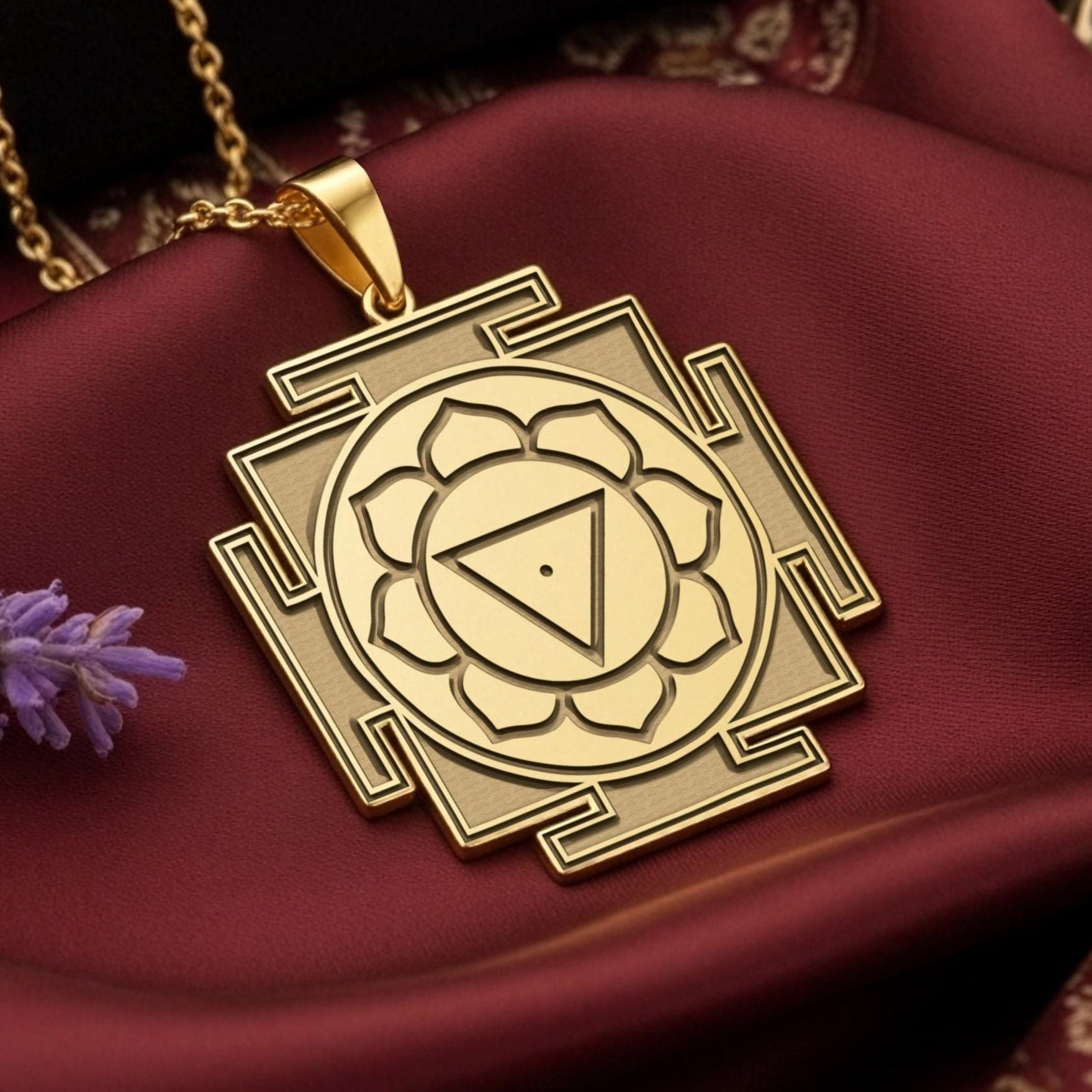 Tara Yantra Pendant: 14K Gold with tara yantra sacred geometry amulet talisman collectible - View 48