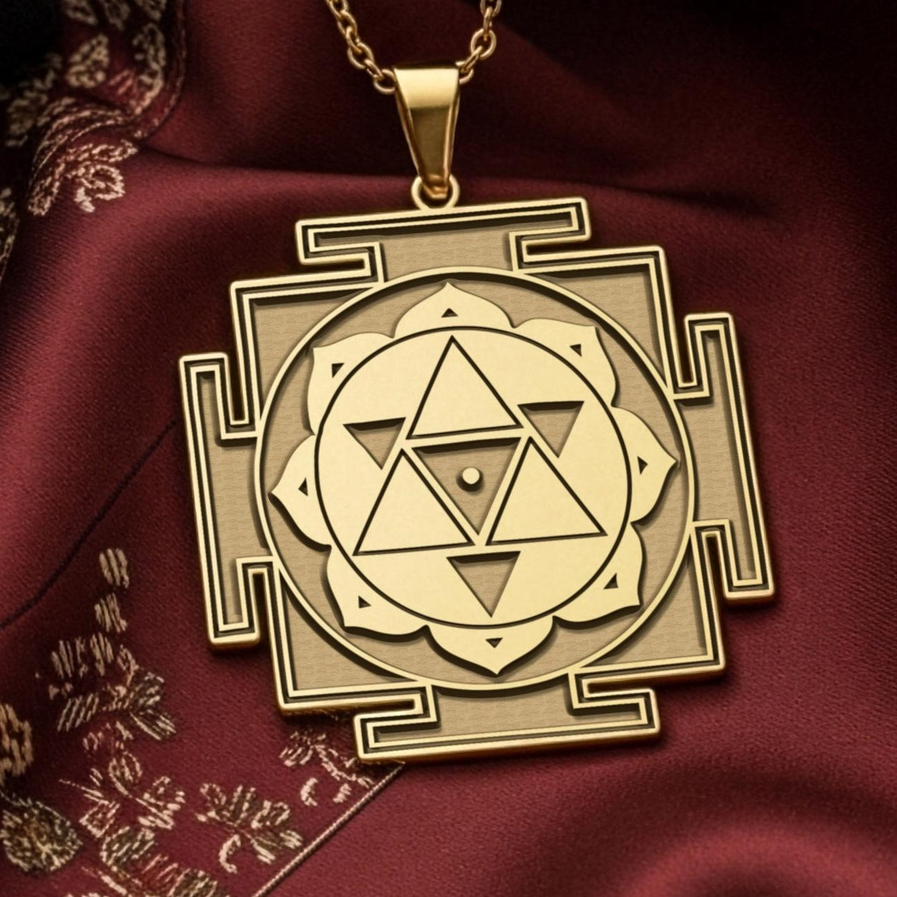Shiva Yantra Pendant: 14K Gold with mahadev trishul spiritual amulet talisman amulet - View 48