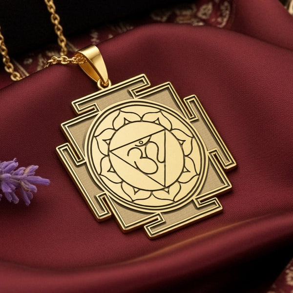 Om Yantra Necklace: 14K Gold with aum yantra om yantra necklace amulet talisman spiritual - View 48