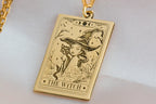 Witch Tarot Necklace: 14K Gold with tarot card rider waite occult arcana talisman - View 48