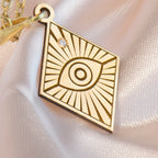Evil Eye Horus Diamond Necklace: 14K Gold with diamond horus horus charm talisman - View 48