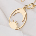 Sun and Moon Necklace: 14K Gold with sun and moon moon and sun jewelry talisman amulet - View 48