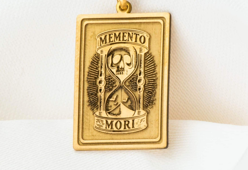 Memento Mori Necklace: 14K Gold with memento mori goth macabre talisman occult amulet - View 48