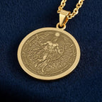 Apollo Pendant Necklace: 14K Gold, Music God Charm, Greek Myth Jewelry - View 2