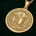 Pawn Chess Coin Necklace: 14K Gold Potential Symbol, Strategy Charm - View 2