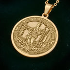 Queen Chess Coin Necklace: 14K Gold Powerful Woman Pendant - View 2