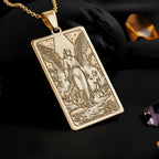 Guardian Angel Necklace: 14K Gold, Protection Amulet, Catholic Jewelry - View 2
