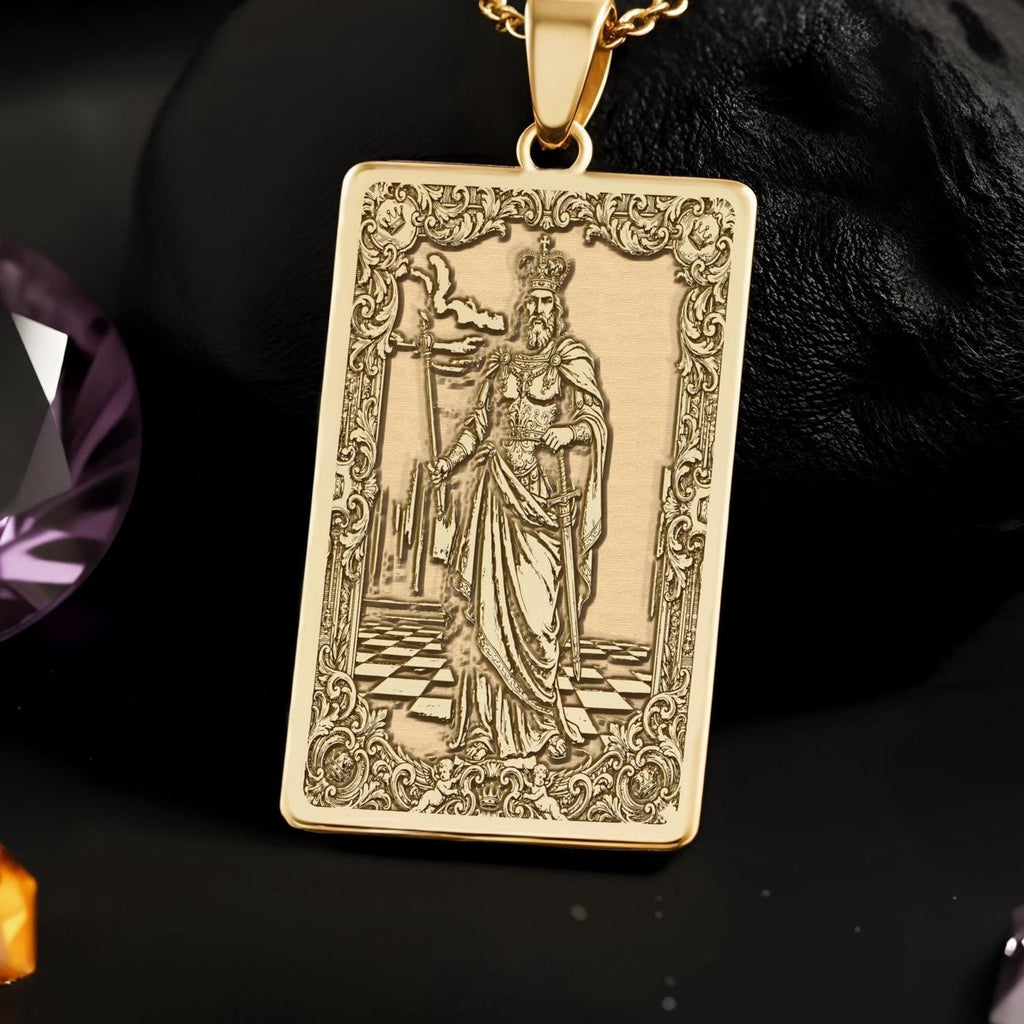 King Chess Piece Necklace: 14K Gold Leader Symbol, Strategy & Power Pendant - View 153