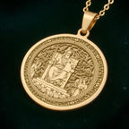 Minos Pendant Necklace: 14K Gold Judge of the Dead, Minotaur Myth - View 2