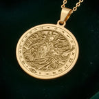 Odin Pendant Necklace: 14K Gold Allfather God, Viking Wisdom Amulet - View 2