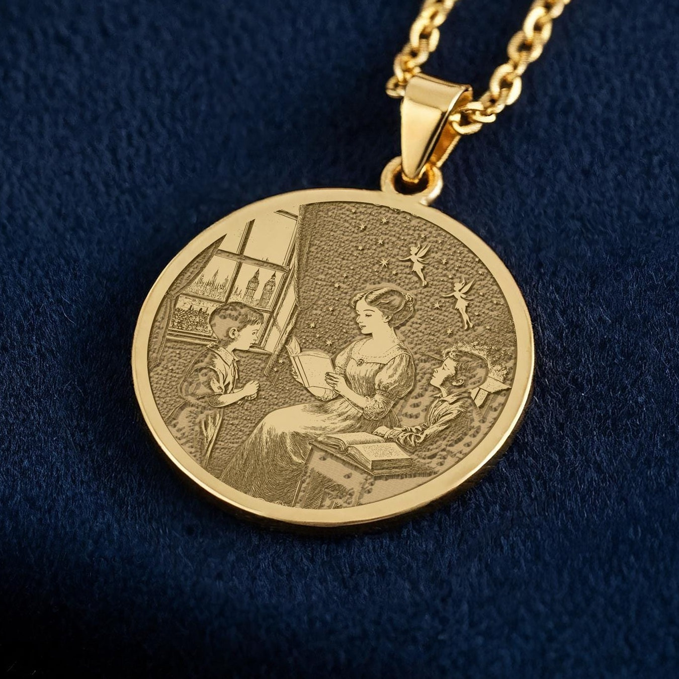 Wendy Darling Necklace: 14K Gold, Peter Pan Story Pendant, Nostalgia Jewelry - View 2