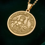 Athena Pendant Necklace: 14K Gold Greek Mythology Jewelry - View 2