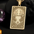 Cat Skull Pendant Necklace: 14K Gold, Gothic Feline Charm, Memento Mori Jewelry - View 2