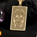 Memento Mori Pendant Necklace: 14K Gold Skull & Bones Charm - View 2