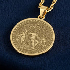 Dionysus Pendant Necklace: 14K Gold Personalized God of Wine Coin, Greek Mythology Jewelry - View 2