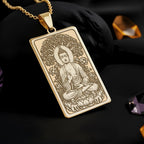 Buddha Pendant Necklace: 14K Gold, Meditation Charm, Zen Yoga Jewelry - View 2