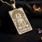 Buddha Pendant Necklace: 14K Gold, Meditation Charm, Zen Yoga Jewelry - View 2
