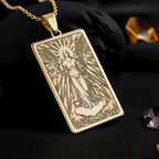 Archangel Gabriel Pendant Necklace: 14K Gold, Messenger Angel Charm, Christian Jewelry - View 2