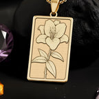 Lily Pendant Necklace: 14K Gold, May Birth Flower Charm, Floral Cottagecore Jewelry - View 2