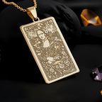 Mona Lisa Tarot Pendant Necklace: 14K Gold Personalized Famous Art History Charm, Museum Jewelry - View 2