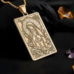 Virgin Mary Necklace: 14K Gold, Blessed Mother Charm, Catholic Faith Jewelry - View 2