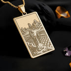 Sun Tzu Pendant Necklace: 14K Gold, Art of War Coin, Military Jewelry - View 2