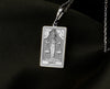 14K Solid Gold Justice Charm Necklace, Dainty Silver Triple Chain Tarot Card Necklace, Justice Rose Gold Tarot Charm Pendant Gift for Her