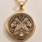 Aker Lion God Pendant | Silver & Plated Options - Ancient Mythology Protection Talisman - Görsel 1, 14k gold necklace