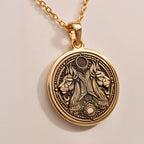 Aker Lion God Pendant | Silver & Plated Options - Ancient Mythology Protection Talisman - Görsel 2, 14k gold necklace