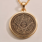 All-Seeing Eye Spiritual Protection Pendant | Silver & Plated Options - Divine Good Luck Charm - Görsel 1, Coin Pendant